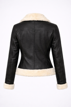 Women's Cropped Shearling Leather Jacket
