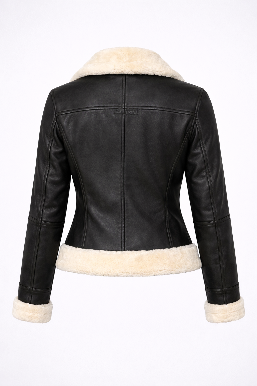 Women's Cropped Shearling Leather Jacket