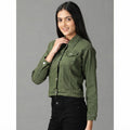 Buy Roman Olive Classic Cotton Denim Jacket  for Women's
