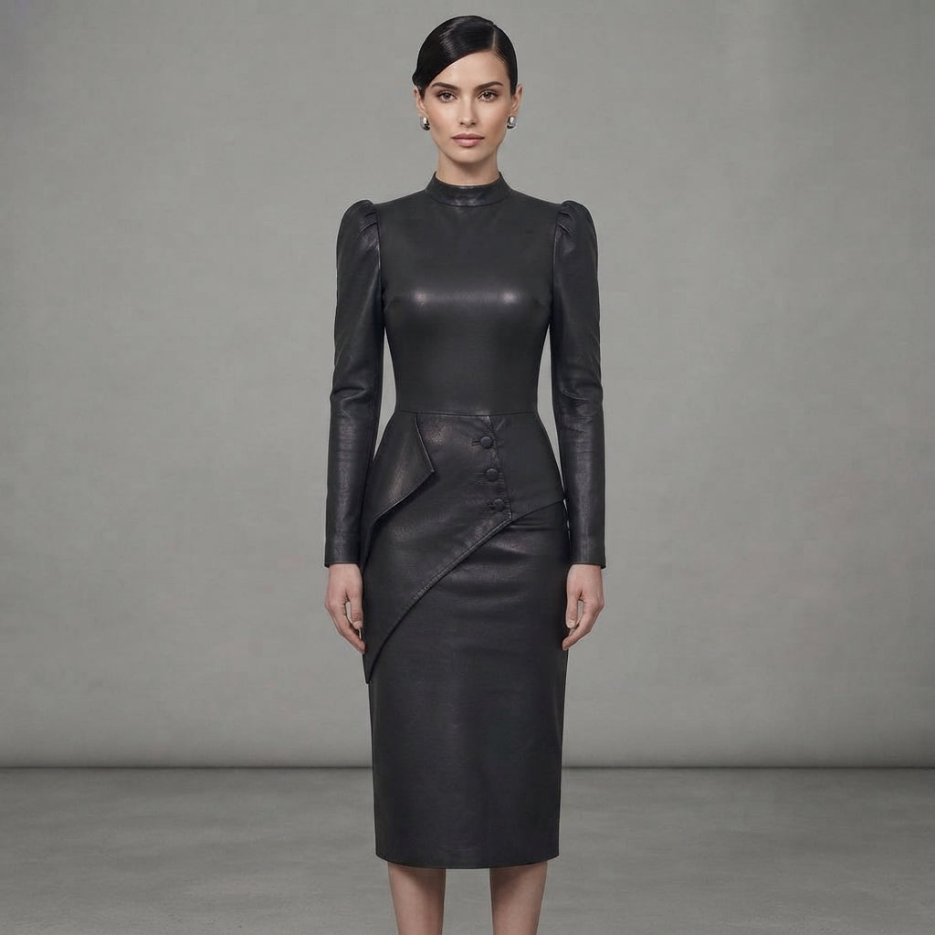 Buy Women's Black Leather Dress