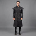 Men Black Long Leather Duster Coats