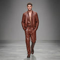 Men's Brown Leather Jumpsuit