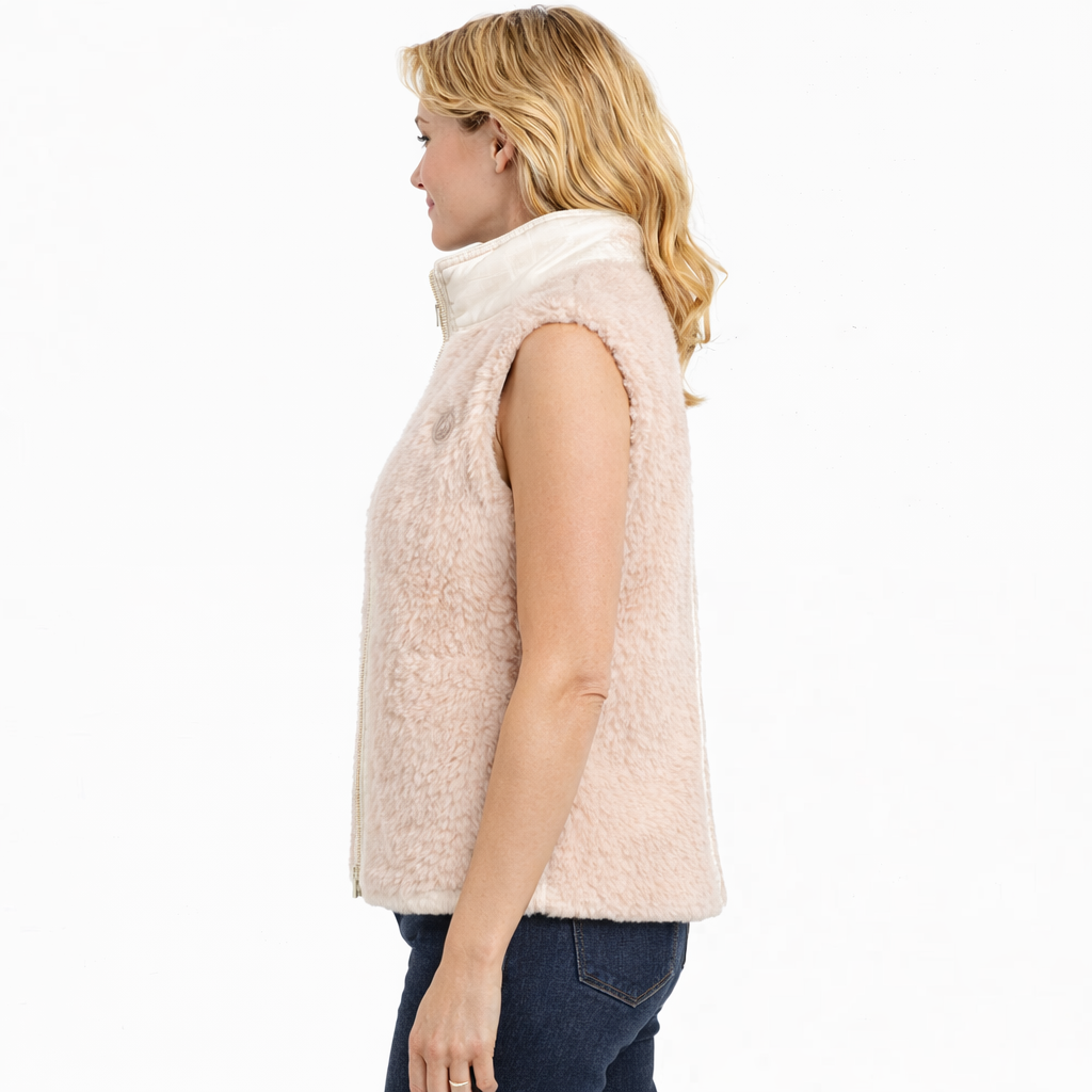 Moncler Tournel Beige Teddy-Steppweste – Luxuriöse Damen-Gilet