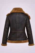 Women’s Tressano Black Real Shearling Aviator Jacket