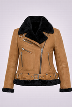Load image into Gallery viewer, Women’s Moya Aviator Tan Leather Jacket

