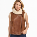 Damenweste aus braunem Isabel Marant Alime Shearling-Leder