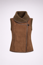 Damen Isabel Marant Alime Weste aus braunem Wildleder und Shearling