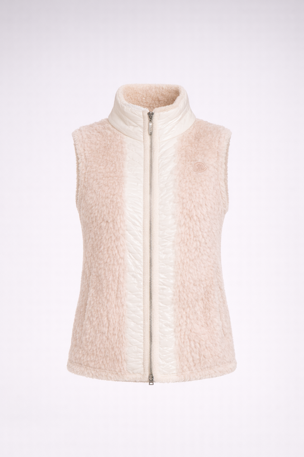Moncler Tournel Beige Teddy-Steppweste – Luxuriöse Damen-Gilet