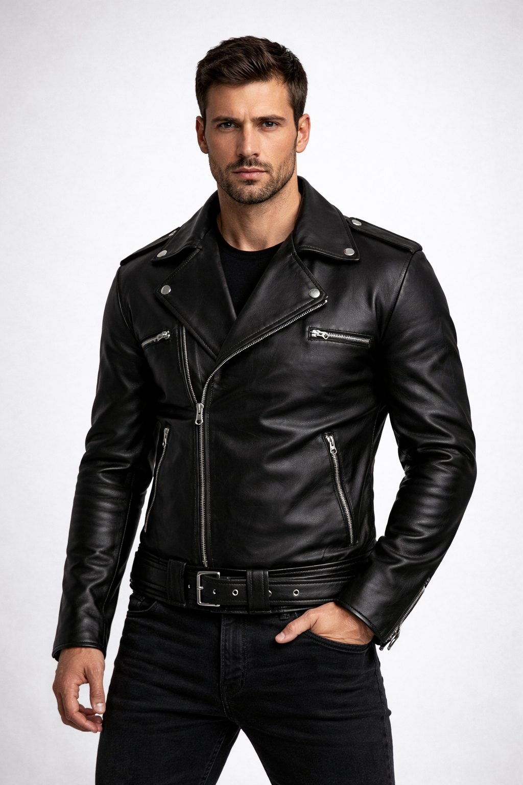 Men's Stylish Black Leather Jacket