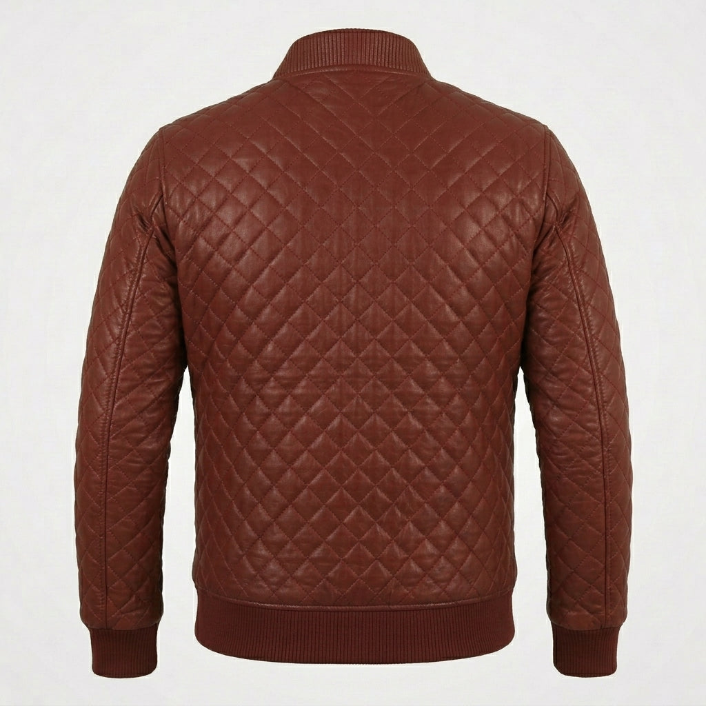Men’s Shaker Leather Bomber Jacket – Shearling Collar Aviator Coat