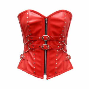 Corset In Red Sheep Nappa Leather