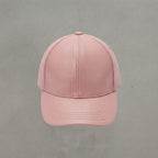 Women's Pink  Leather Cap