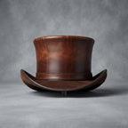 Women's Brown Top Leather Hat