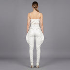 Women's White Leather Pant