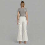 Women's White Leather Pant