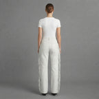 Women's White Leather Pant