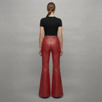 Women's Red Leather Pant