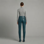 Women's Green Leather Pant