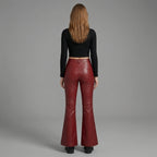 Women's Red Leather Pant