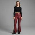 Women's Red Leather Pant