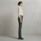 Women's Green Leather Pant