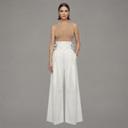 Women's White Leather Pant