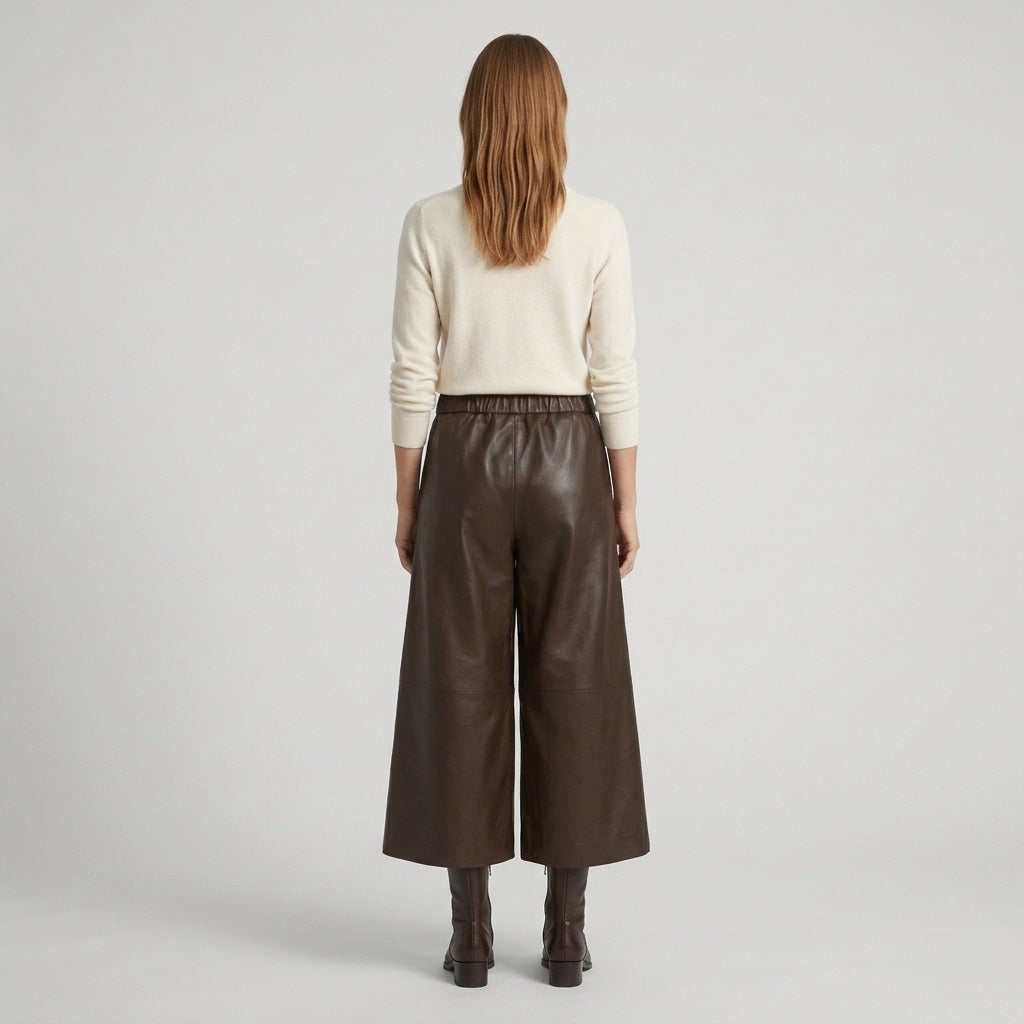 Women's Brown Leather Pant