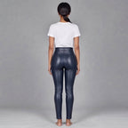 Women's Blue Leather Pant