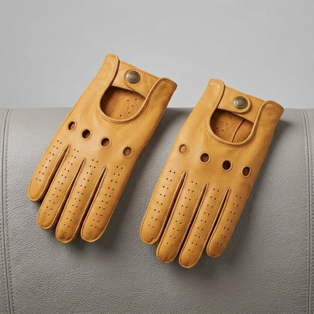 Men's Tan Leather Gloves - Leather Outlet