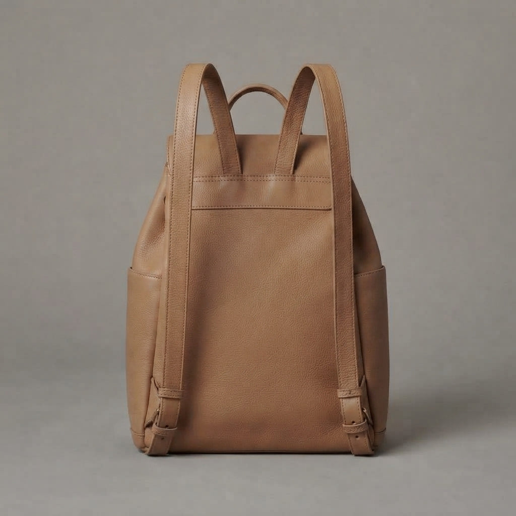 Women's Brown Leather Backpack