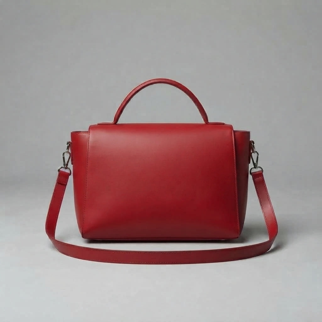 Women's Red  Leather Clutch