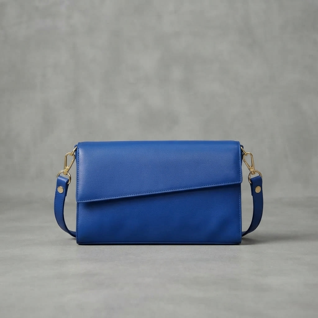 Women's Blue  Leather Shoulder Bag