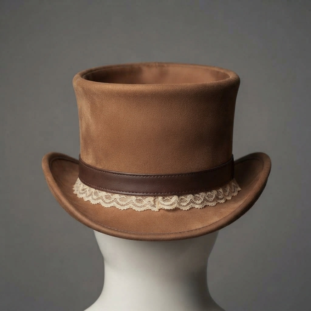 Buy Women's Brown Top Leather Hat