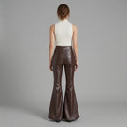 Women's Brown Leather Pant
