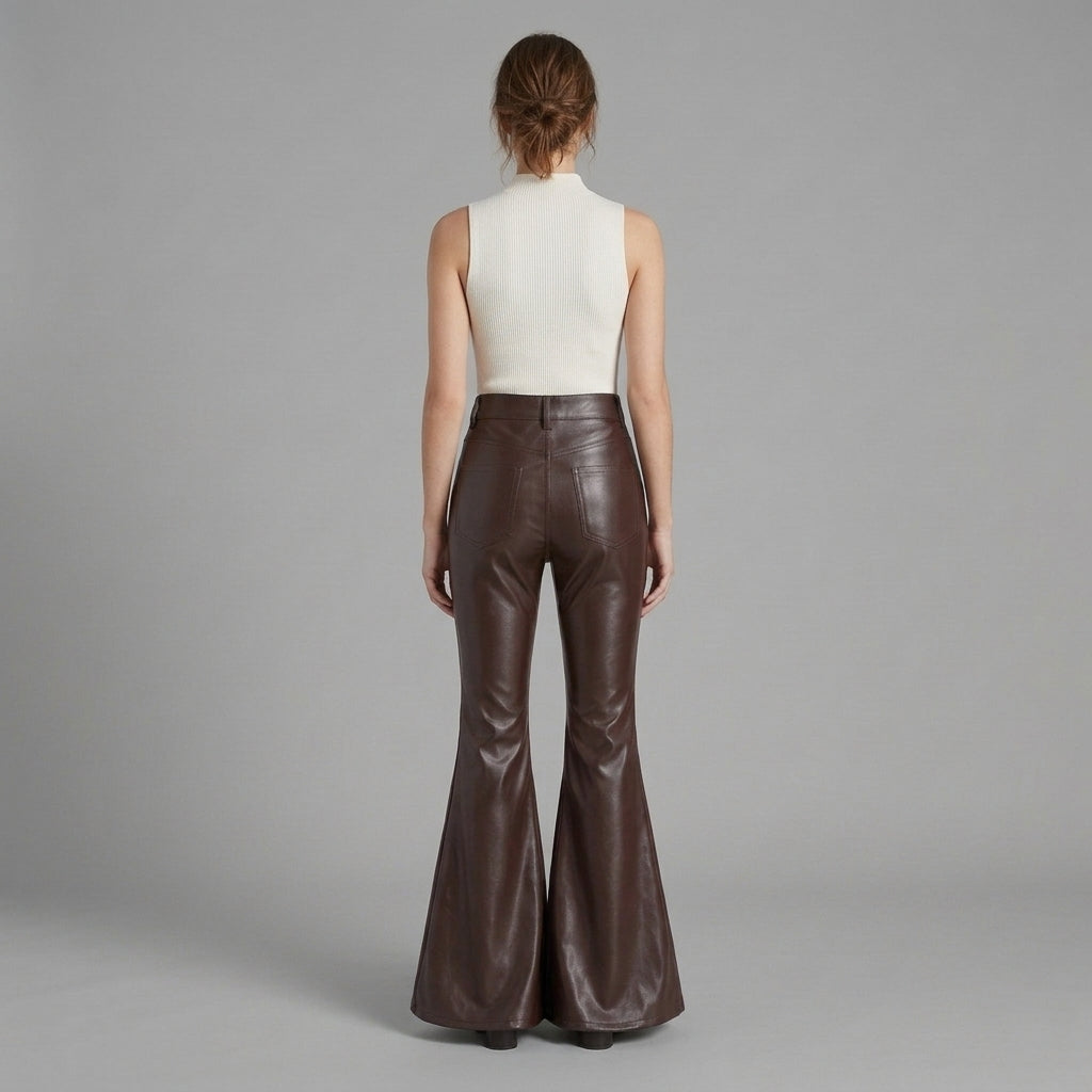 Women's Brown Leather Pant