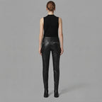 Women's Black Leather Pant