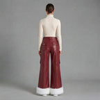 Women's Red Leather Pant