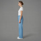 Women's Blue Leather Pant