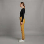 Women's Yellow Leather Pant