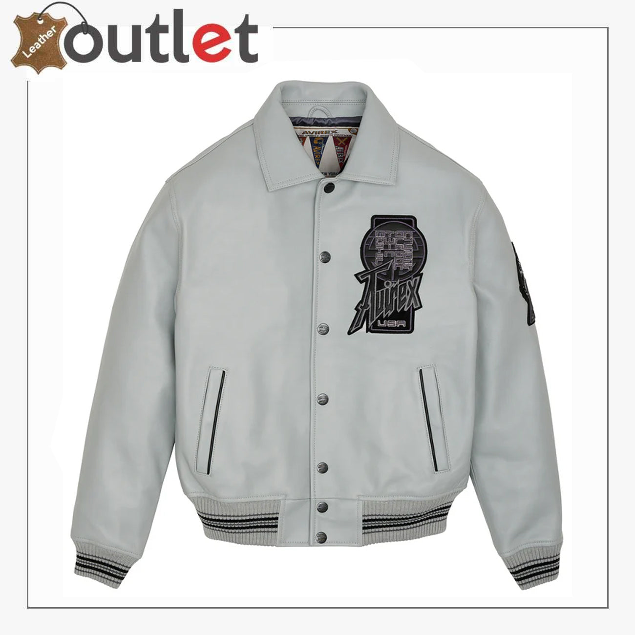 Bestickte Avirex Lederjacke
