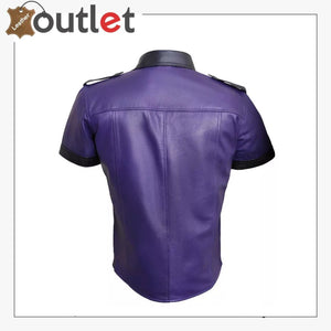 Faux Leather Mens Shirt