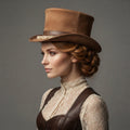Buy Women's Brown Top Leather Hat