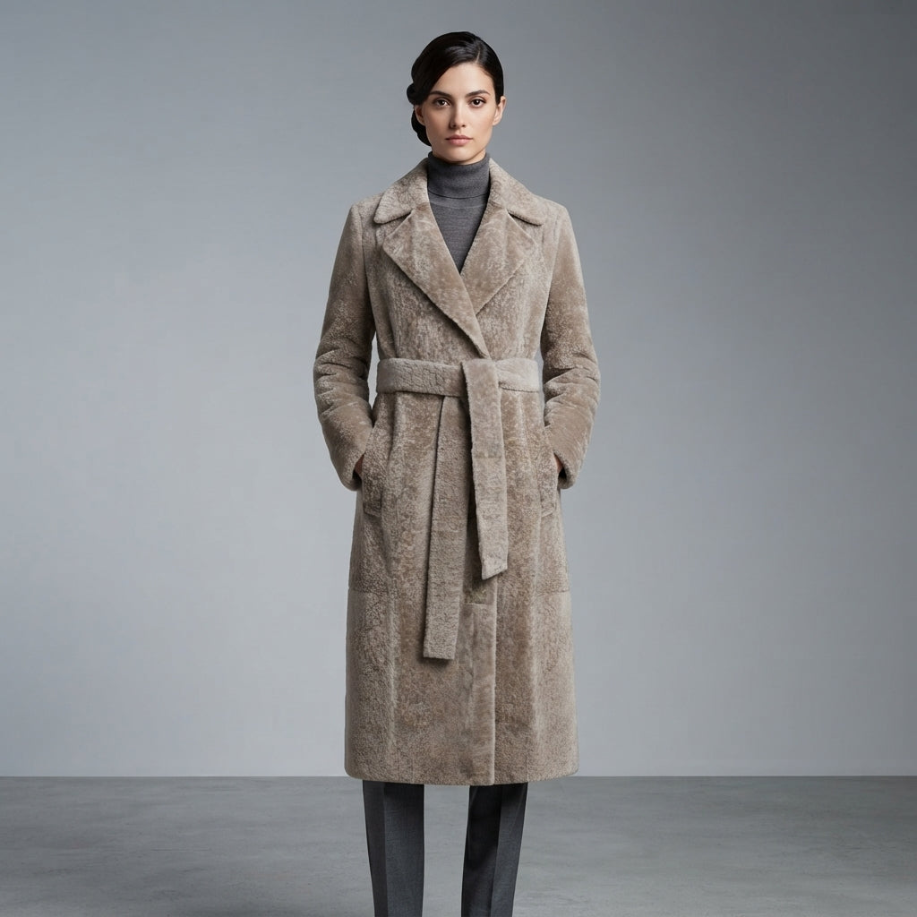 Women's Lite Grey Shearling Jacket