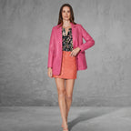 Women's Pink  Leather Blazer