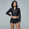 Women's  Faux Black Leather Shorts