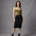 Women's Olive Leather Corset