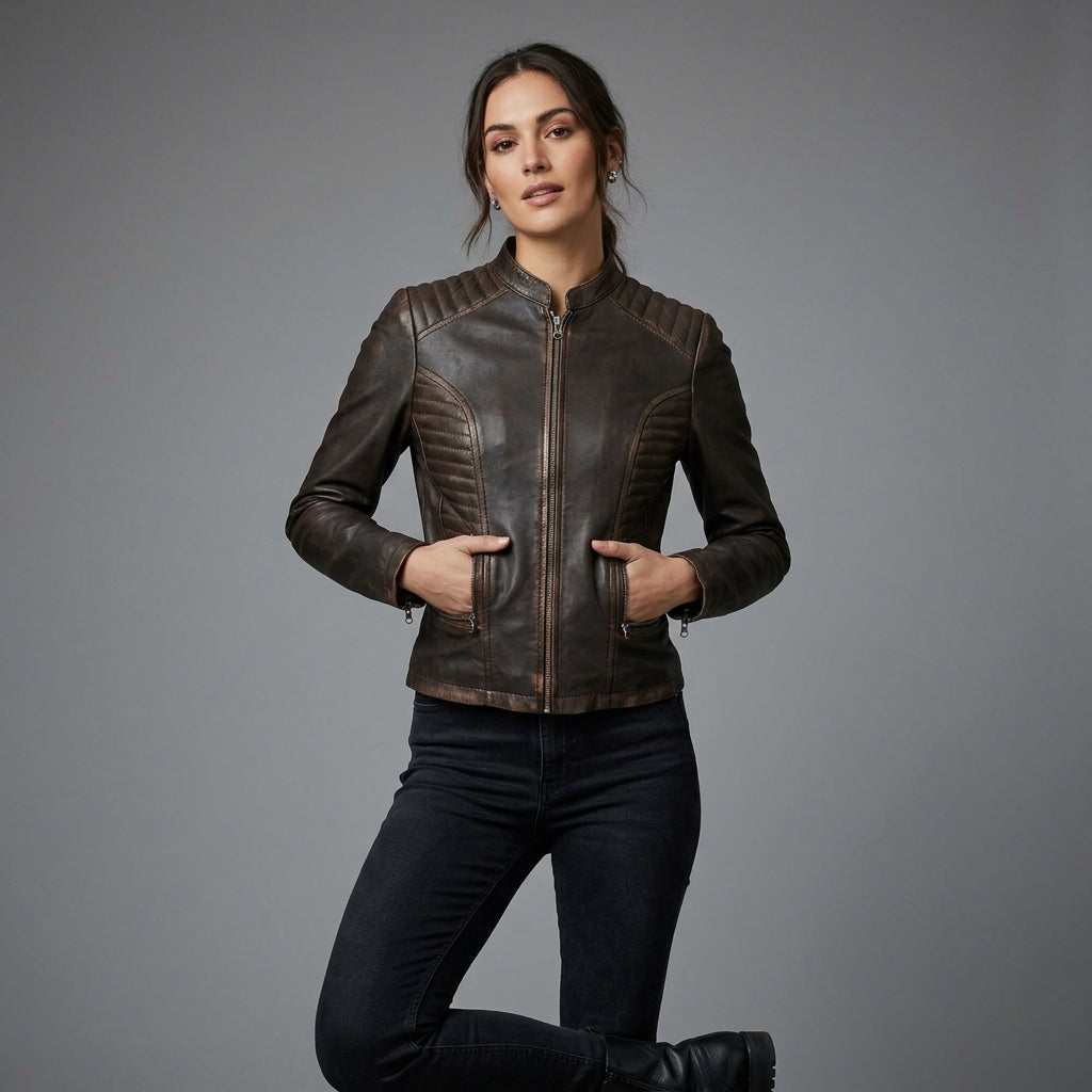 Women's Brown Leather Jacket