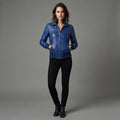 Women's Blue Leather Jacket