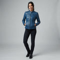 Women's Blue Leather Jacket
