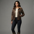 Women's  Brown distressed Leather Jacket